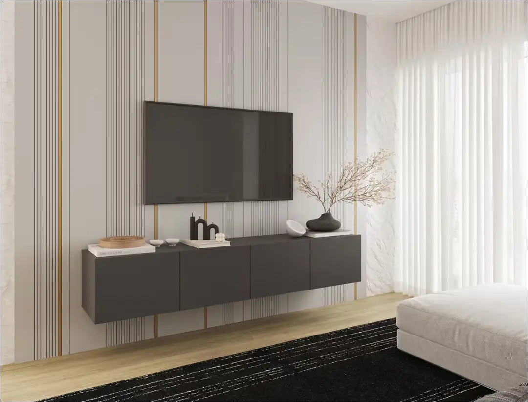 Pakabinamas TV staliukas SI2197 - €65 Save 60% 50-100, __label:Pristatymas 1-2 d.d., color-pilka, material-mediena,