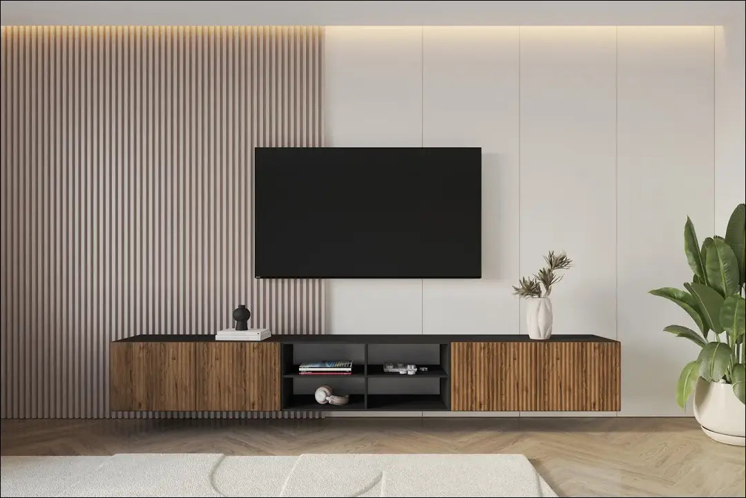 Pakabinamas TV staliukas SI2326 - €306 Save 40% __label:Pristatymas 1-2 d.d., color-juoda, color-ruda, material-mdf,