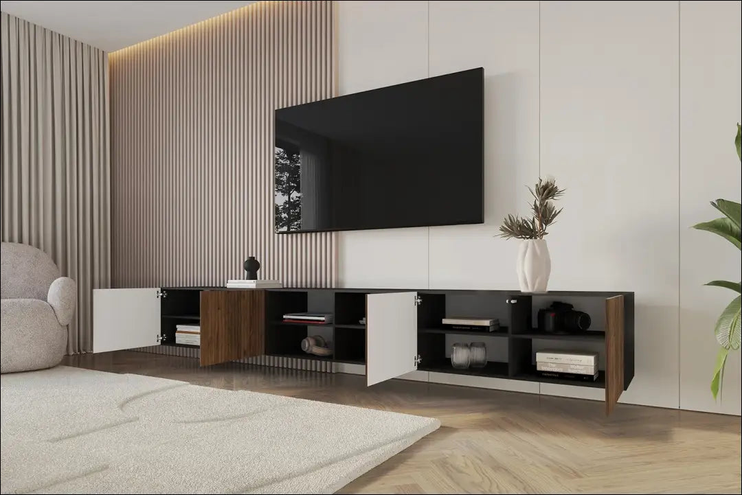 Pakabinamas TV staliukas SI2326 - €306 Save 40% __label:Pristatymas 1-2 d.d., color-juoda, color-ruda, material-mdf,
