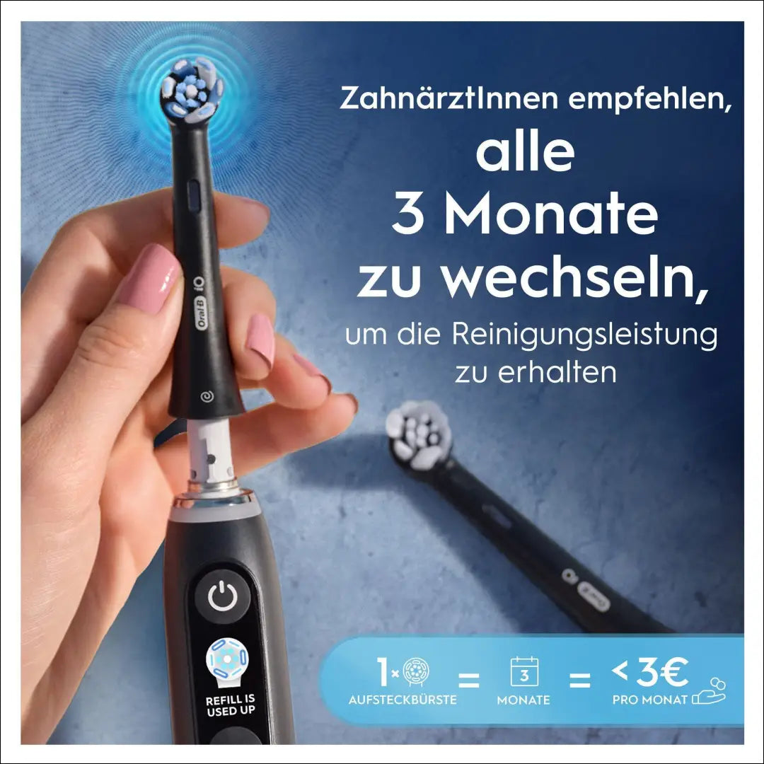 Pakaitinės šepetėlių galvutės „Oral-B iO“ elektriniams dantų šepetėliams (8vnt) DI12677 - €35 Save 50% 25-50,