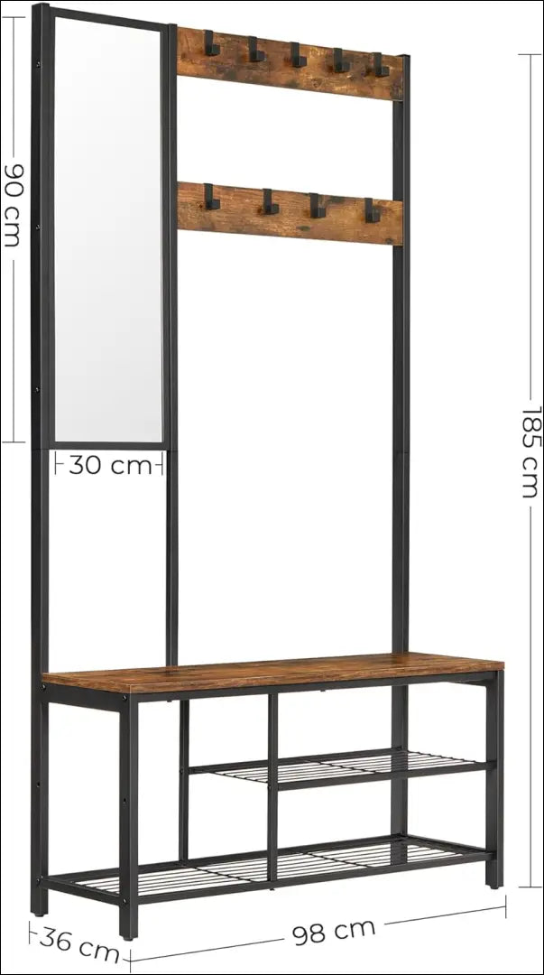 Paltų kabykla su batų lentynomis SM616 - €94 Save 40% 50-100, __label:Pristatymas 5-14 d.d., notouch30, paltu-kabykla,