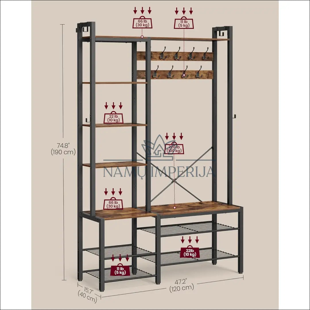 Paltų kabykla su batų lentynomis SM619 - €204 Save 30% __label:Pristatymas 5-14 d.d., notouch30, over-200,