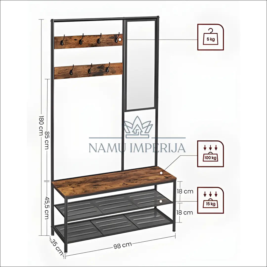 Paltų kabykla su batų lentynomis SM623 - €168 Save 30% 100-200, __label:Pristatymas 5-14 d.d., batu-lentyna,