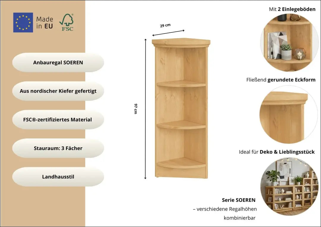Pastatoma kampinė lentyna SI2333 - €70 Save 50% 50-100, __label:Pristatymas 1-2 d.d., biuro-baldai, biuro-lentynos,