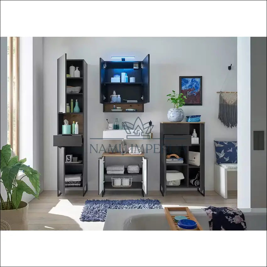 Pastatoma vonios spintelė KI1271 €83 Save 50% 50 100, __label:Pristatymas 1 2 d.d., color juoda, material mdf, Push
