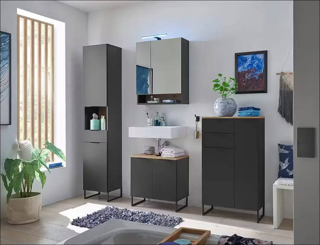 Pastatoma vonios spintelė KI1271 - €83 Save 50% 50-100, __label:Pristatymas 1-2 d.d., color-juoda, material-mdf, Push