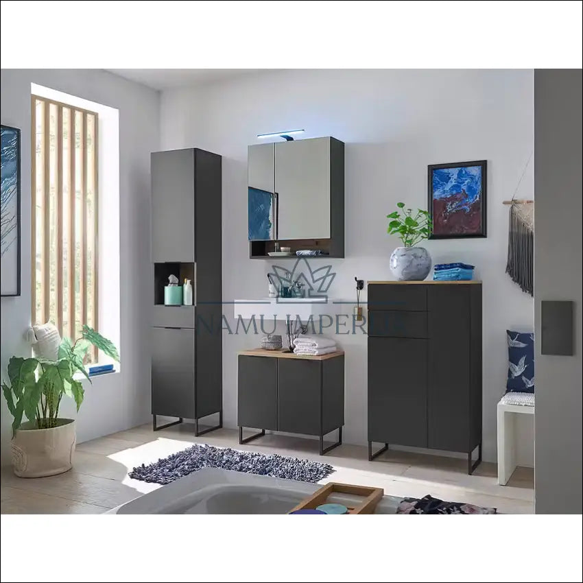 Pastatoma vonios spintelė KI1271 €83 Save 50% 50 100, __label:Pristatymas 1 2 d.d., color juoda, material mdf, Push