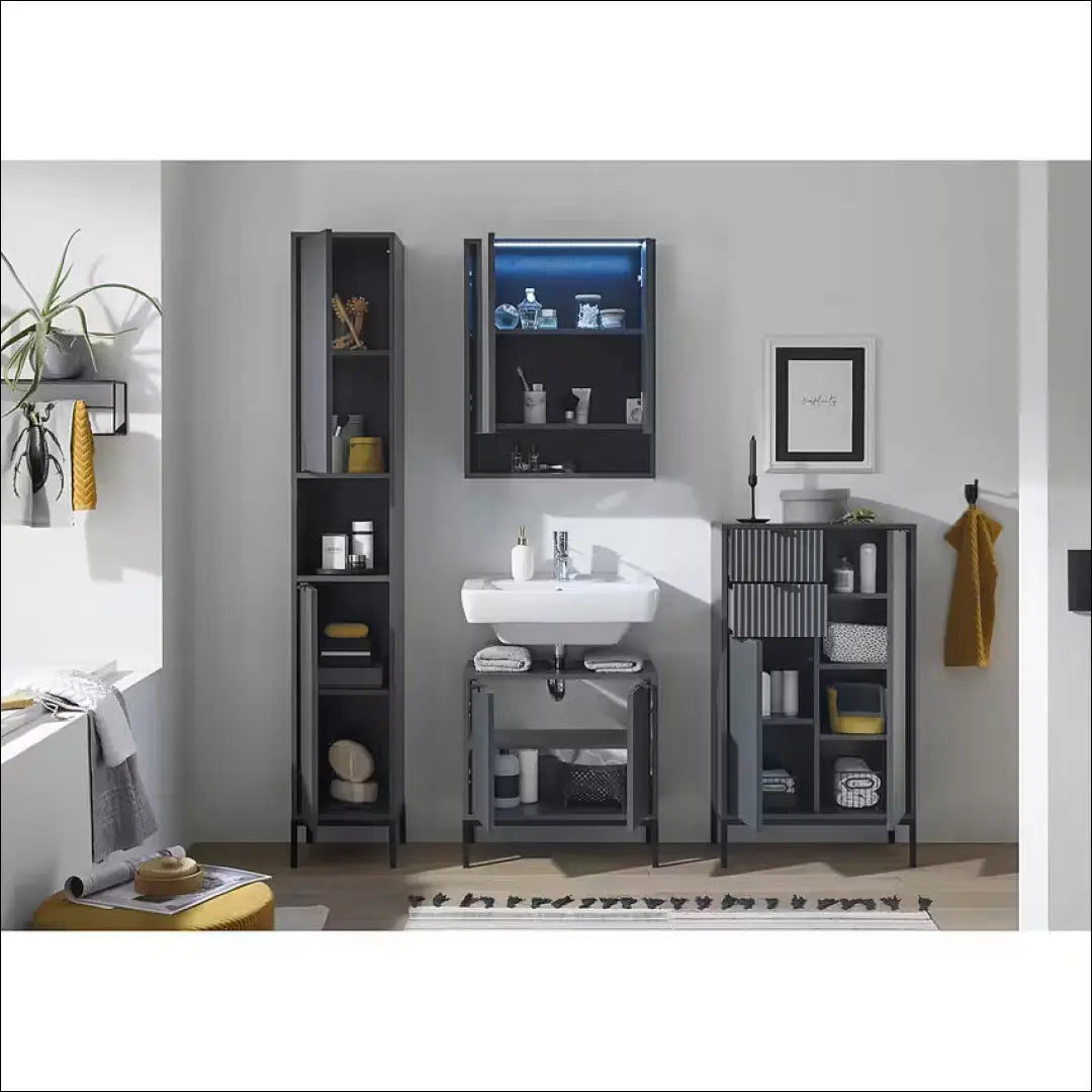 Pastatoma vonios spintelė KI1276 - €120 Save 50% 100-200, __label:Pristatymas 1-2 d.d., color-pilka, material-mdf,