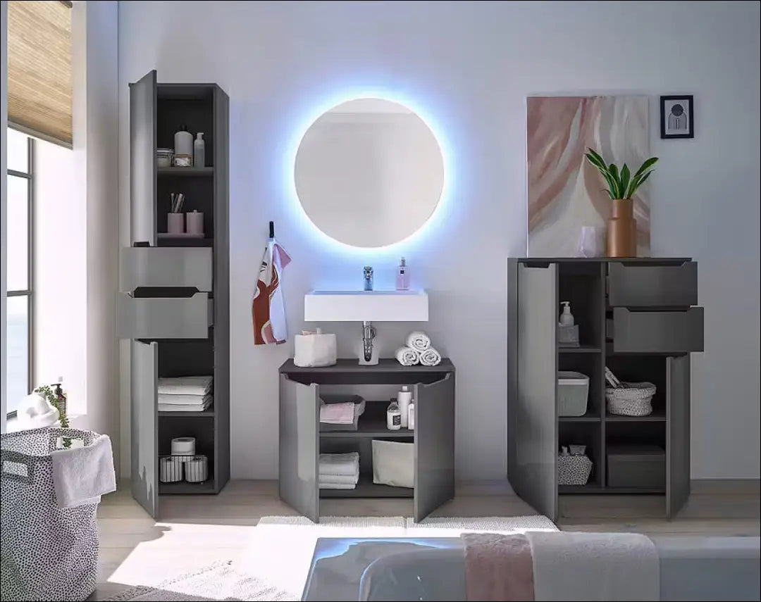 Pastatoma vonios spintelė KI1288 - €55 Save 50% 50-100, __label:Pristatymas 1-2 d.d., color-pilka, material-mdf,