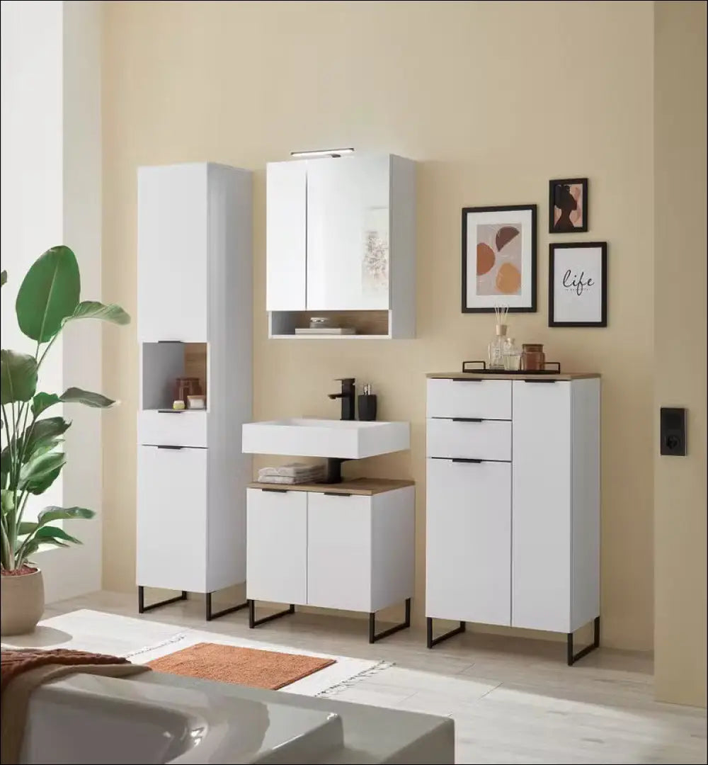 Pastatoma vonios spintelė KI1297 - €53 Save 50% 50-100, __label:Pristatymas 1-2 d.d., color-balta, color-ruda,