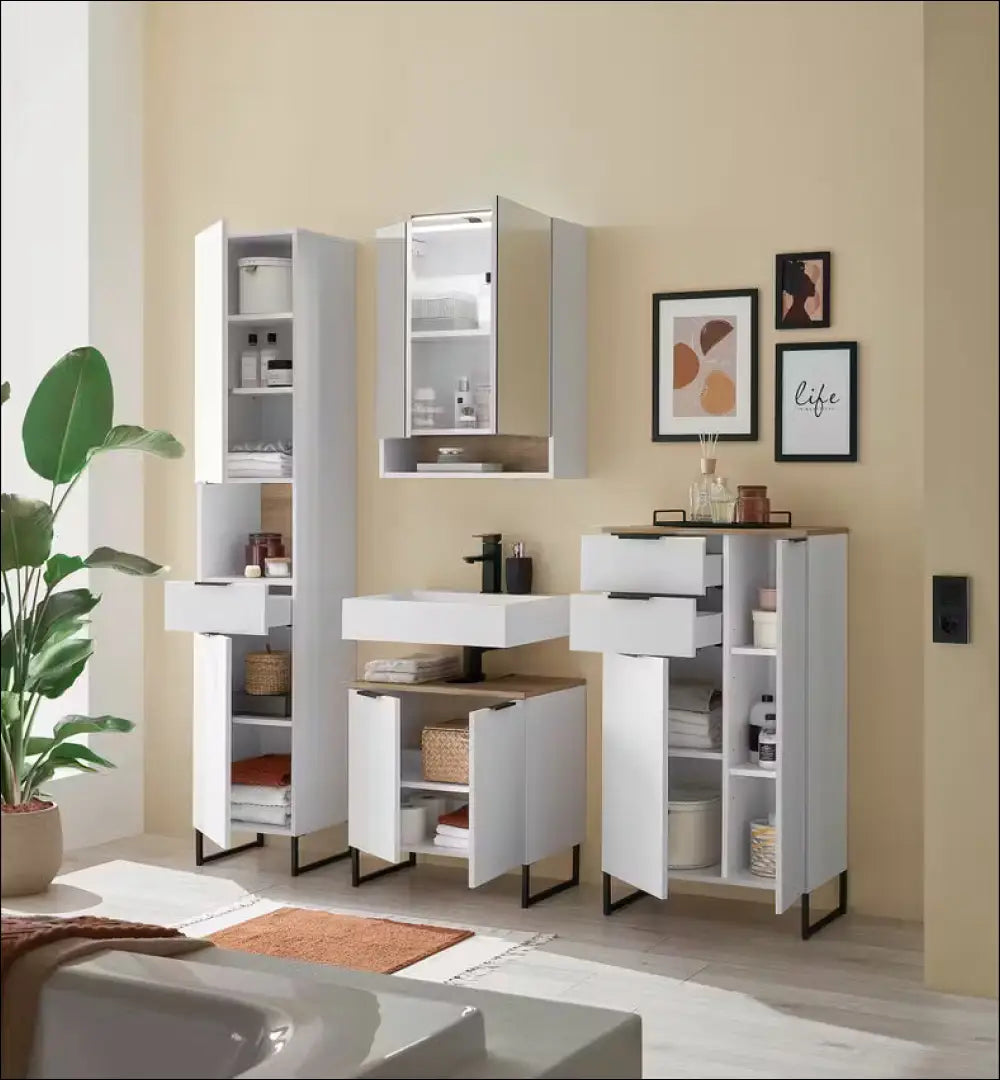 Pastatoma vonios spintelė KI1297 - €53 Save 50% 50-100, __label:Pristatymas 1-2 d.d., color-balta, color-ruda,