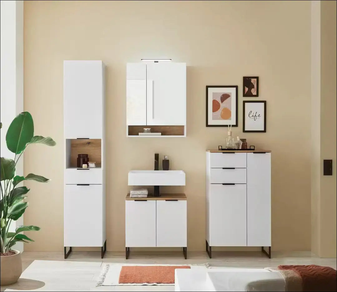 Pastatoma vonios spintelė KI1297 - €53 Save 50% 50-100, __label:Pristatymas 1-2 d.d., color-balta, color-ruda,