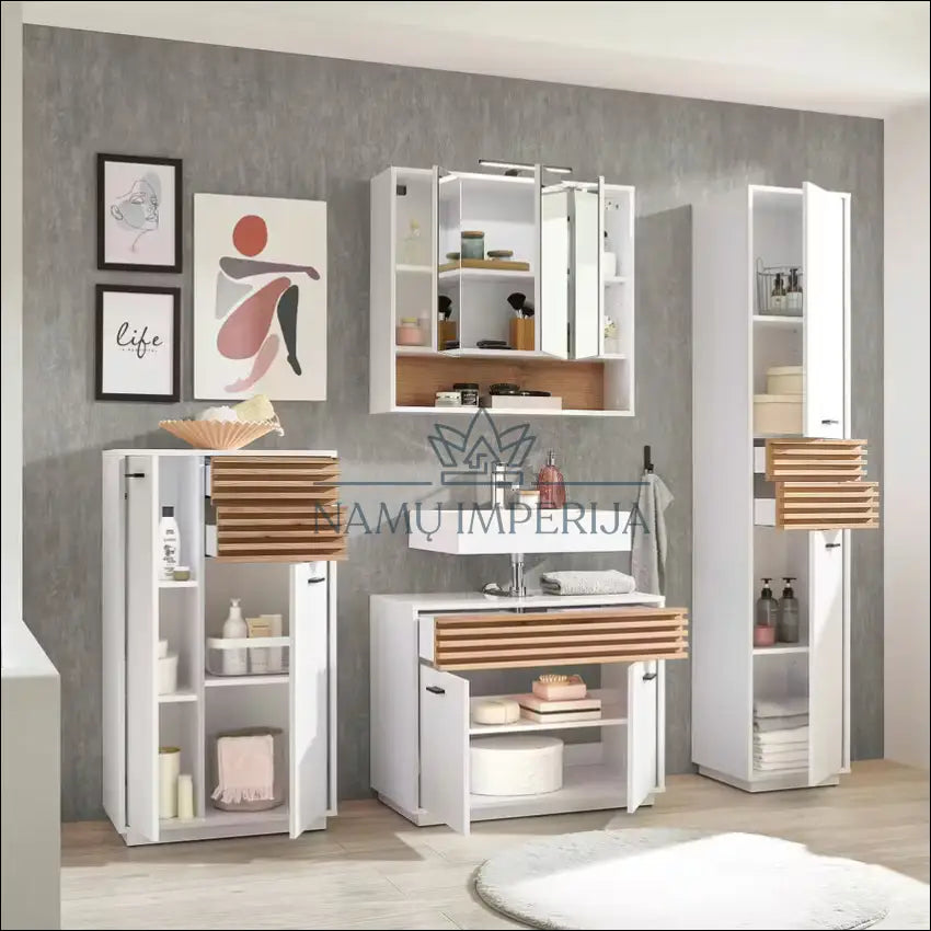 Pastatoma vonios spintelė KI1319 €55 Save 50% 50 100, __label:Pristatymas 1 2 d.d., color balta, ruda, material mediena