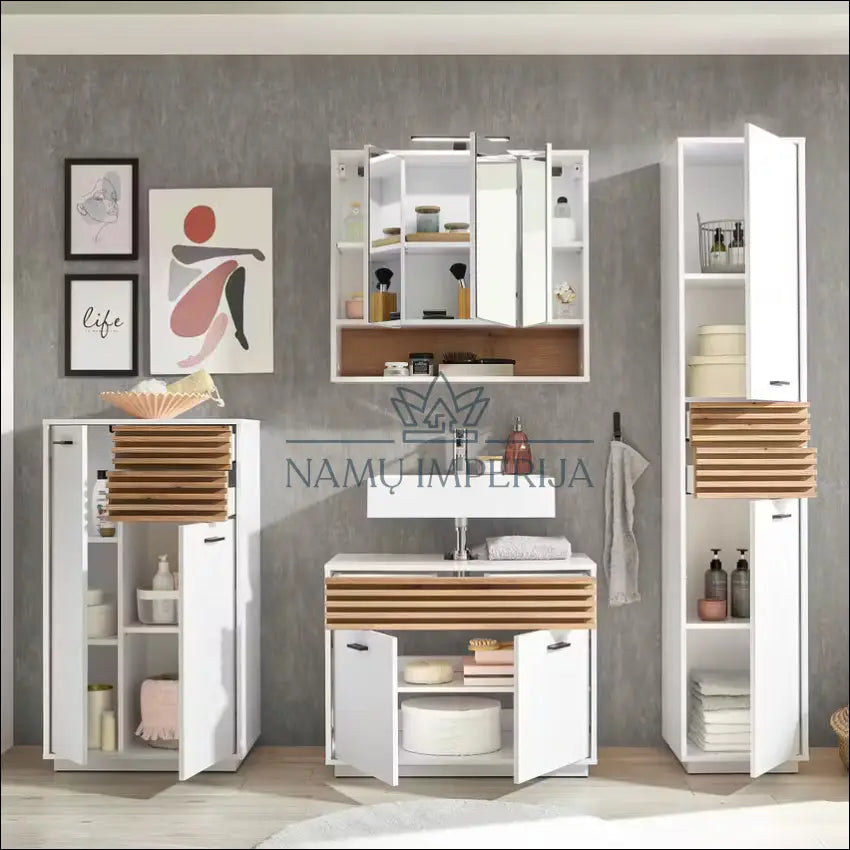 Pastatoma vonios spintelė KI1319 €55 Save 50% 50 100, __label:Pristatymas 1 2 d.d., color balta, ruda, material mediena