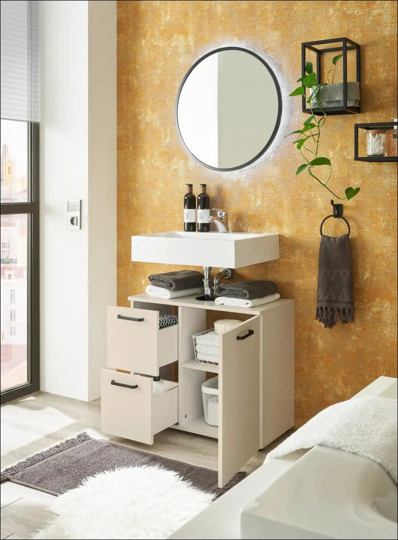 Pastatoma vonios spintelė KI1537 - €63 Save 50% 50-100, __label:Pristatymas 1-2 d.d., color-kremas, material-mediena,