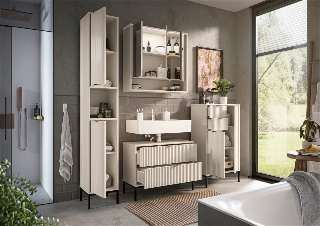Pastatoma vonios spintelė KI1687 - €100 Save 50% 100-200, __label:Pristatymas 1-2 d.d., color-smelio, material-mediena,