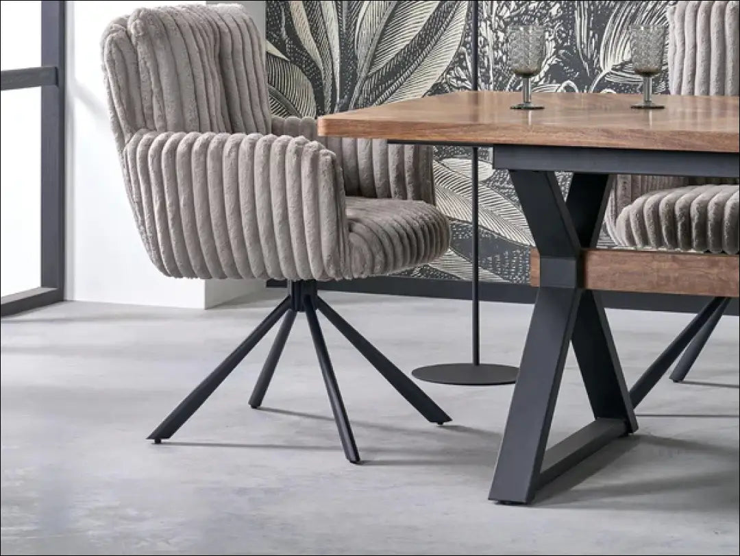 Pasukama kėdė LR004 - 100-200, __label:Pristatymas 5-14 d.d., color-kremas, color-pilka, kedes-valgomojo €100 to €200