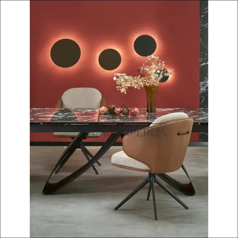 Pasukama kėdė LR012 - €120 Save 20% 100-200, __label:Pristatymas 5-14 d.d., color-ruda, color-smelio, kedes-valgomojo