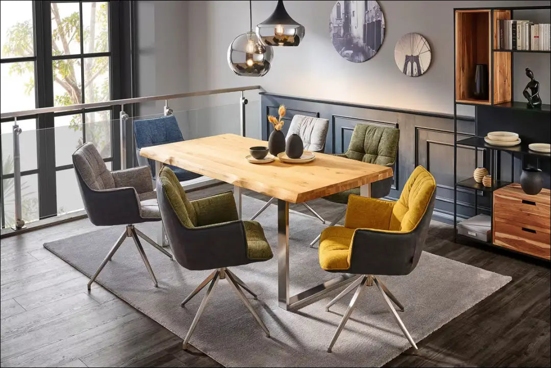 Pasukama kėdė VI1282 - €100 Save 50% 100-200, __label:Pristatymas 1-2 d.d., color-melyna, color-pilka, kedes-valgomojo