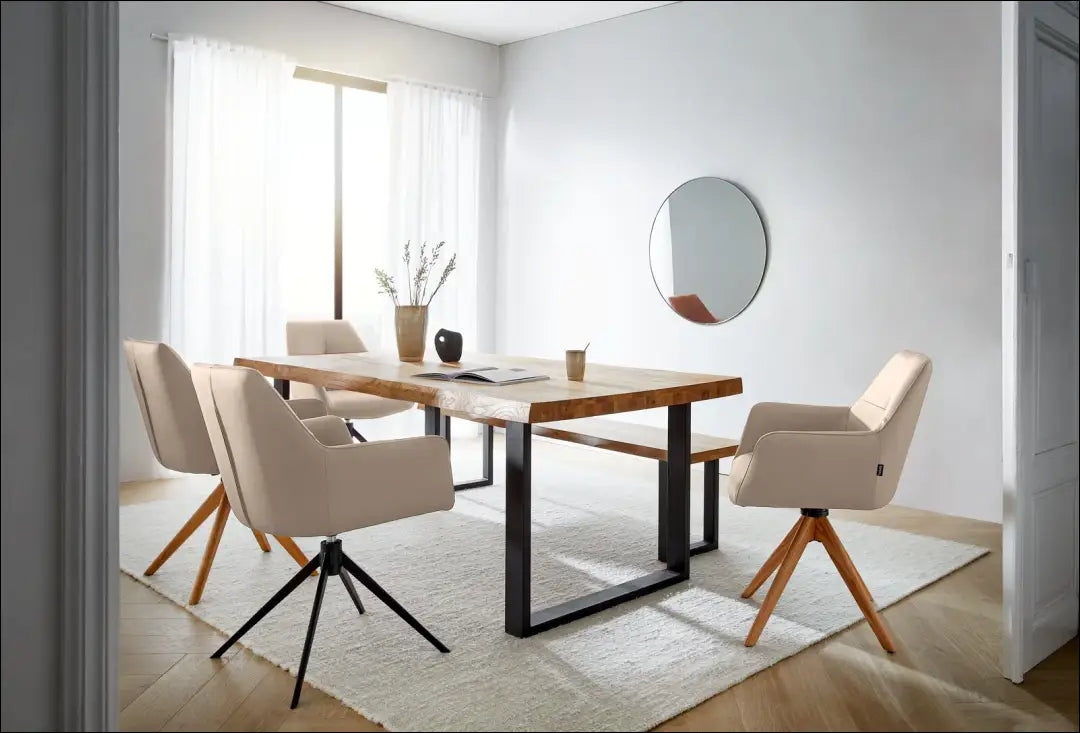Pasukama odinė kėdė VI1317 - €230 Save 50% __label:Pristatymas 1-2 d.d., color-kremas, kedes-valgomojo, material-oda,