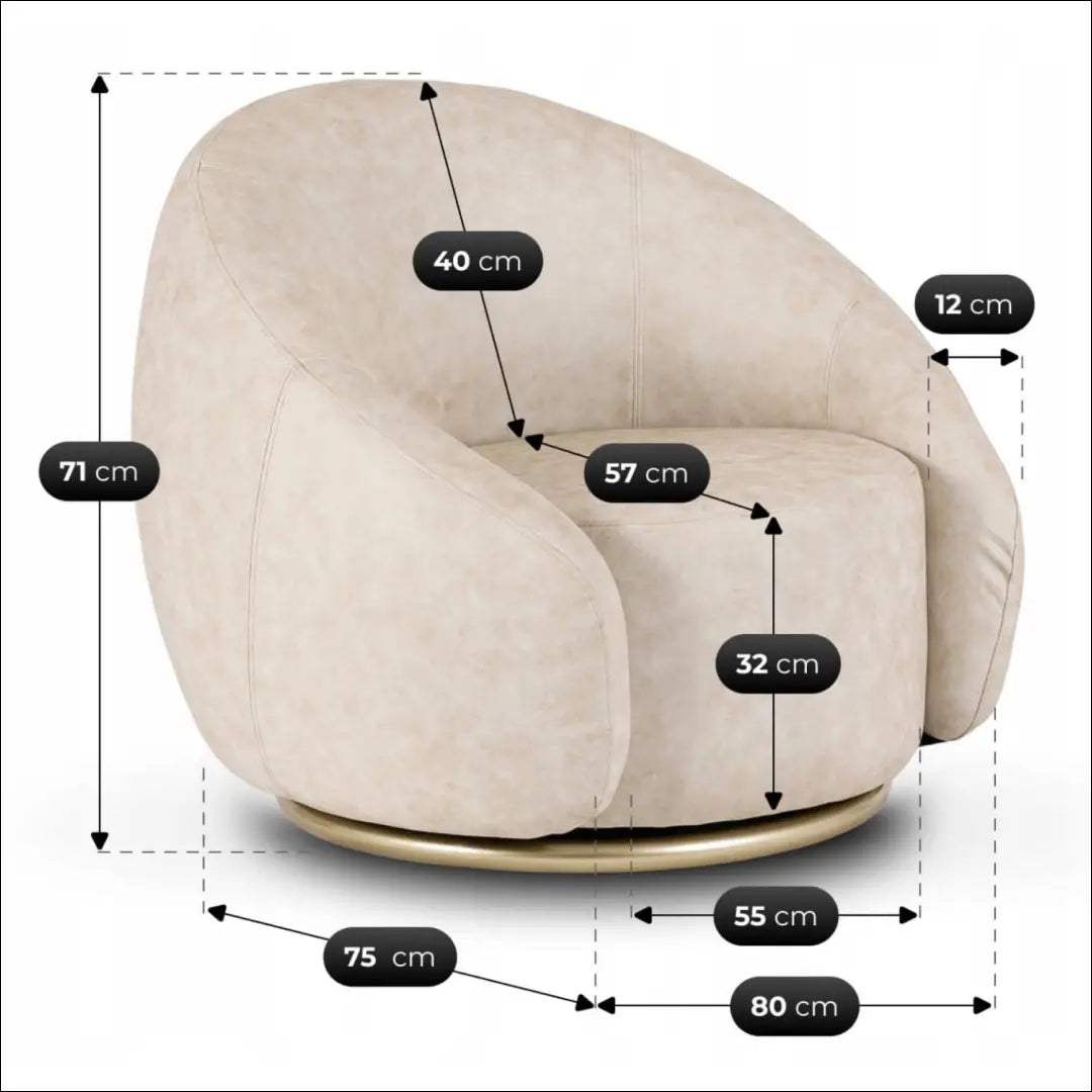 Pasukama smėlio spalvos poilsio kėdė TE2470 - €260.01 Save 15% __label:Pristatymas 5-14 d.d., Newelite Naujausi