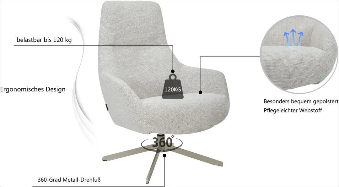 Pasukamas fotelis MI985 - €215 Save 50% __label:Pristatymas 1-2 d.d., color-smelio, foteliai, material-gobelenas,