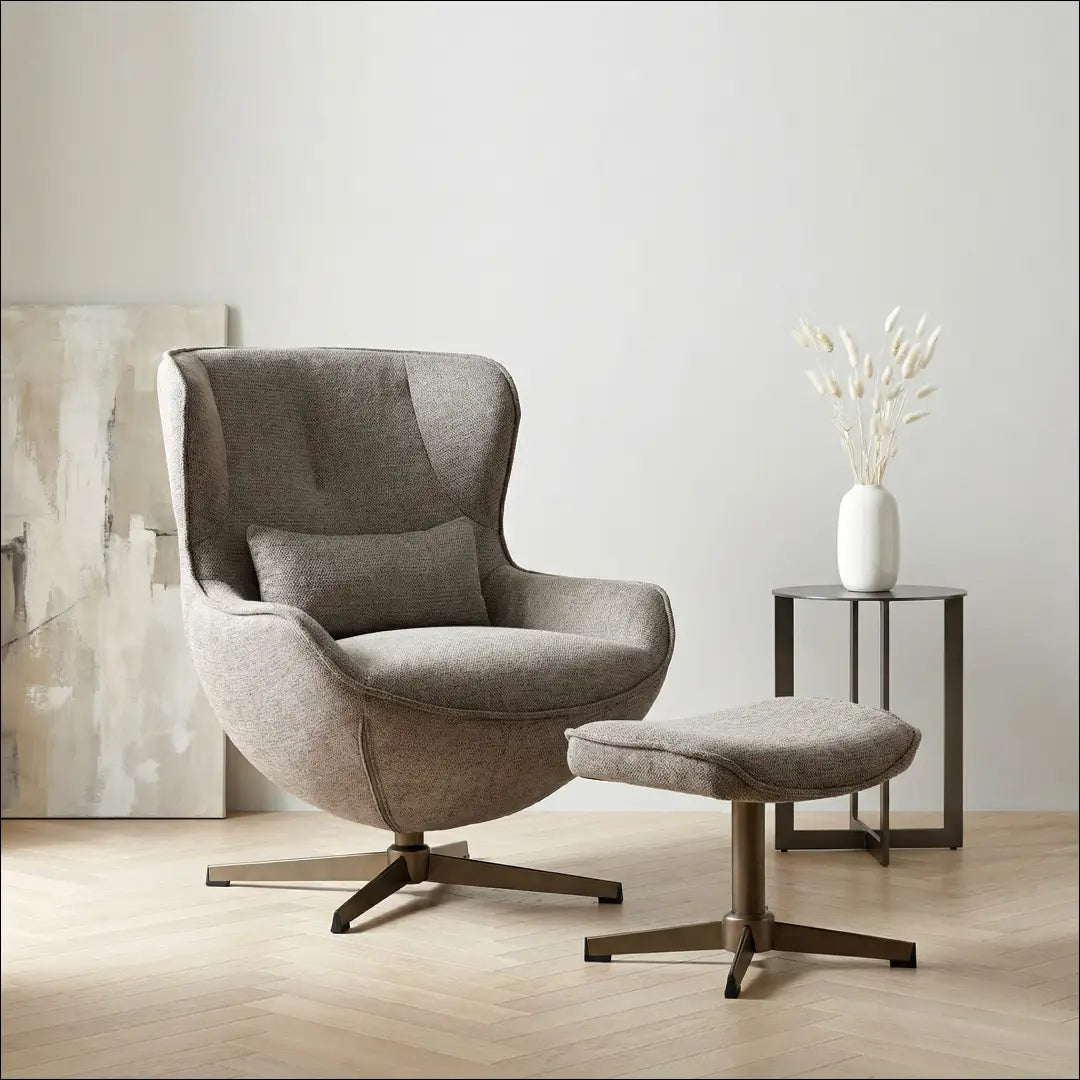 Pasukamas fotelis su kojų kėdute MI971 - €290 Save 50% __label:Pristatymas 1-2 d.d., color-ruda, foteliai,