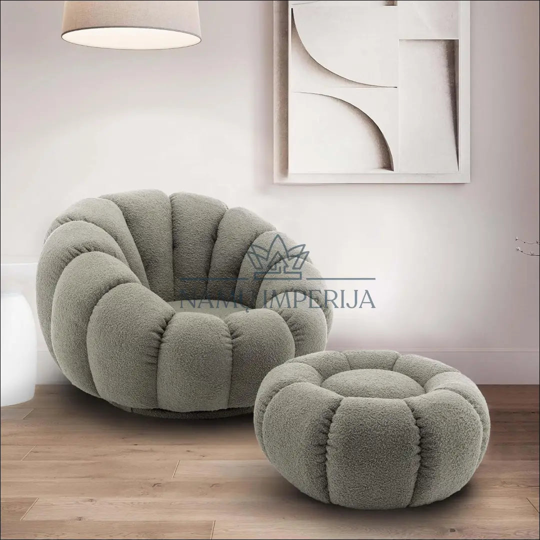 Pasukamas fotelis su pufu MI734 - €315 Save 50% __label:Pristatymas 1-2 d.d., color-zalia, foteliai,