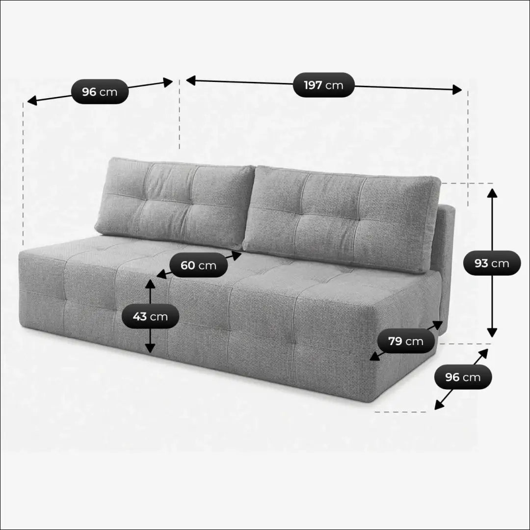 Pilka šenilinė sofa-lova TE2500 - €639.56 Save 15% __label:Pristatymas 5-14 d.d., Newelite Naujausi produktai | Namų