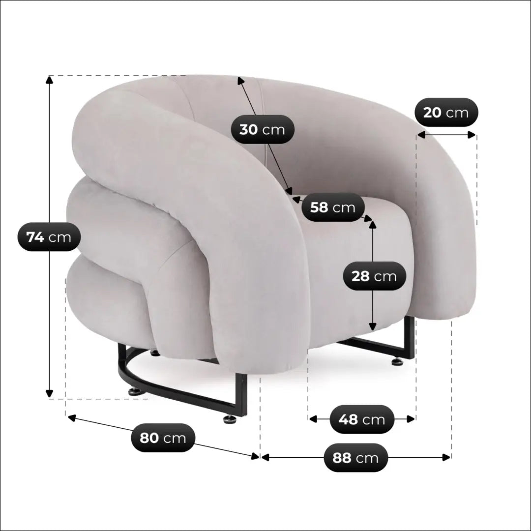 Pilkas aksominis poilsio fotelis TE2540 - €289.01 Save 15% __label:Pristatymas 5-14 d.d., Newelite Naujausi produktai