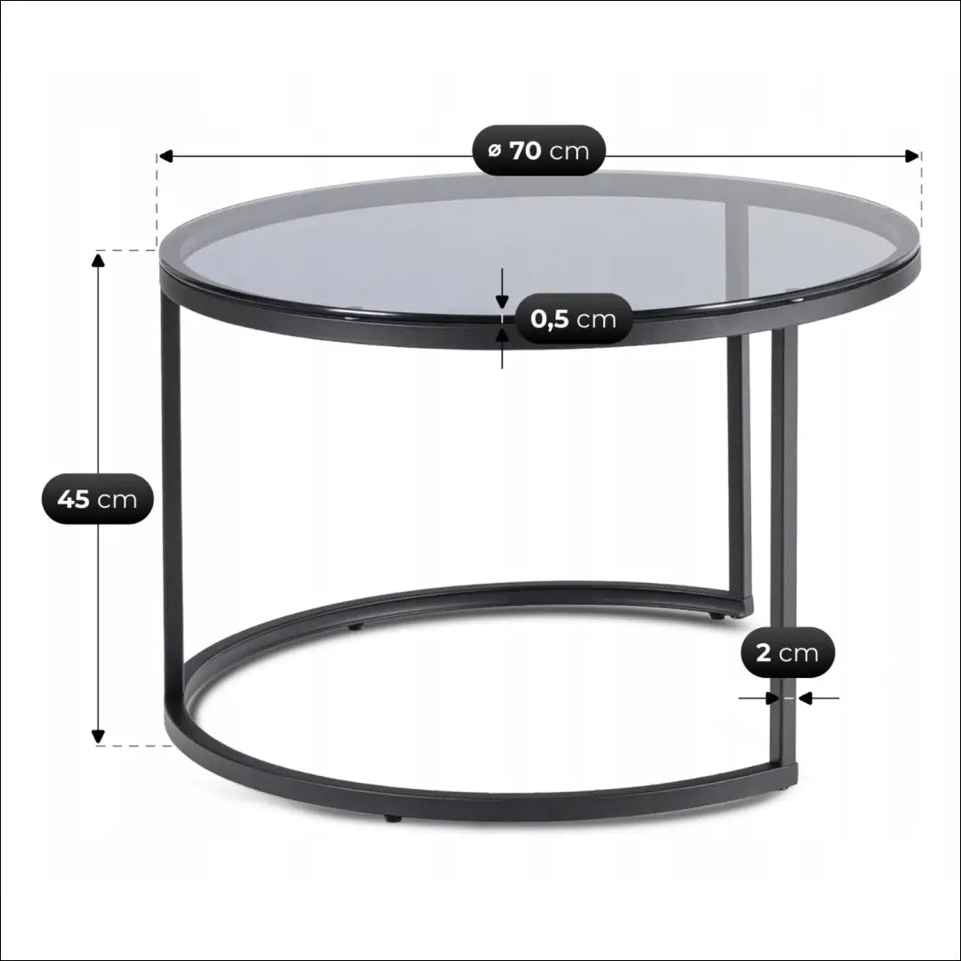 Pilkas/juodas kavos staliukų komplektas TE2524 - €99 Save 15% __label:Pristatymas 5-14 d.d., Newelite Naujausi