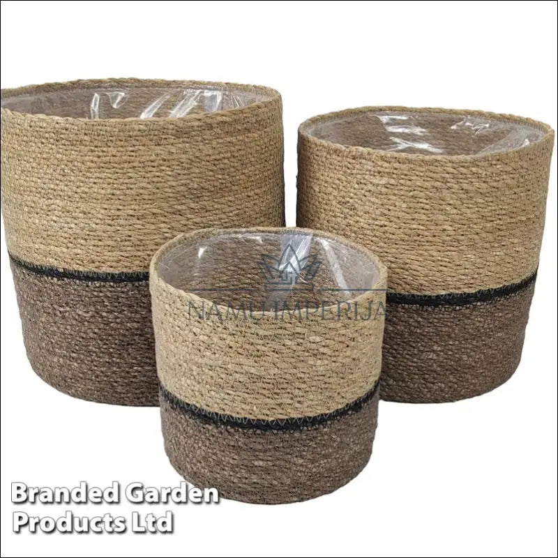 Pintų vazonų komplektas (3vnt) DI9095 - €12 Save 50% __label:Pristatymas 1-2 d.d., color-ruda, color-smelio,