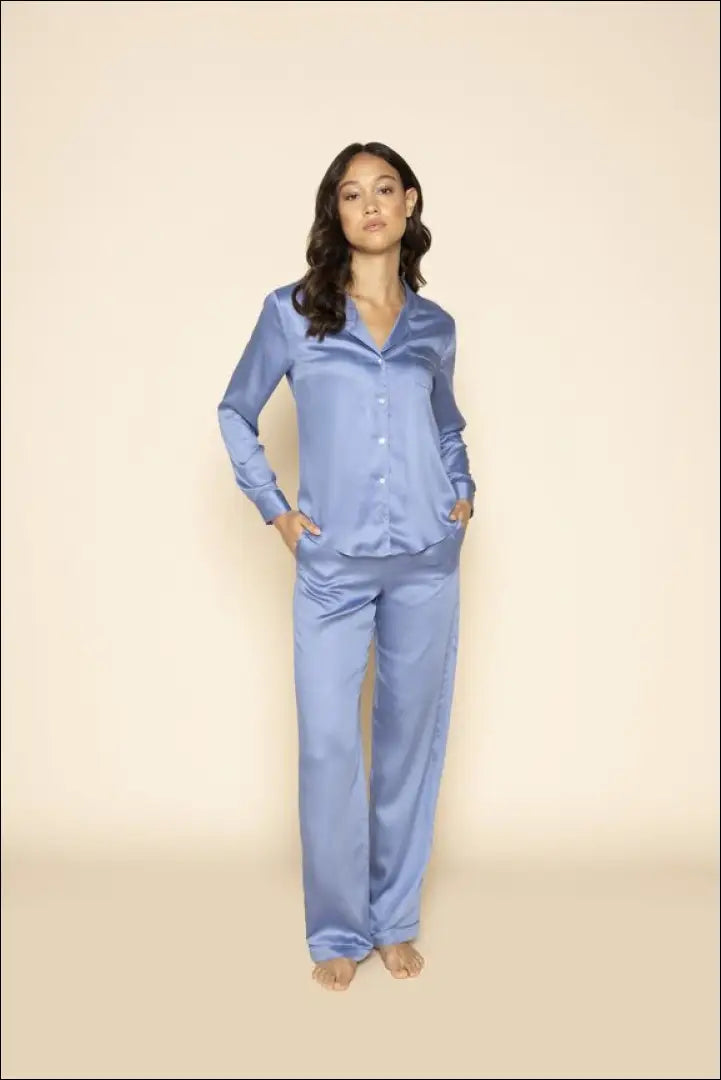 Pižamos marškiniai ’Le Nap’ DI7622 - €31 Save 65% 25-50, __label:Pristatymas 1-2 d.d., color-melyna, material-viskoze,