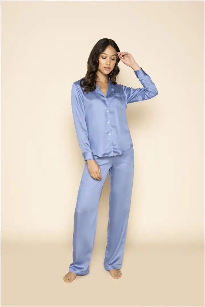 Pižamos marškiniai ’Le Nap’ DI7622 - €31 Save 65% 25-50, __label:Pristatymas 1-2 d.d., color-melyna, material-viskoze,