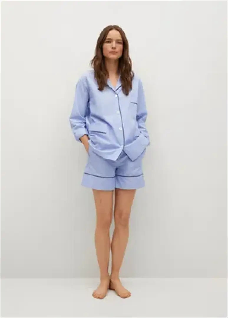 Pižamos šortai ’Mango’ DI7615 - €9 Save 65% __label:Pristatymas 1-2 d.d., color-melyna, material-medvilne, pizamos,