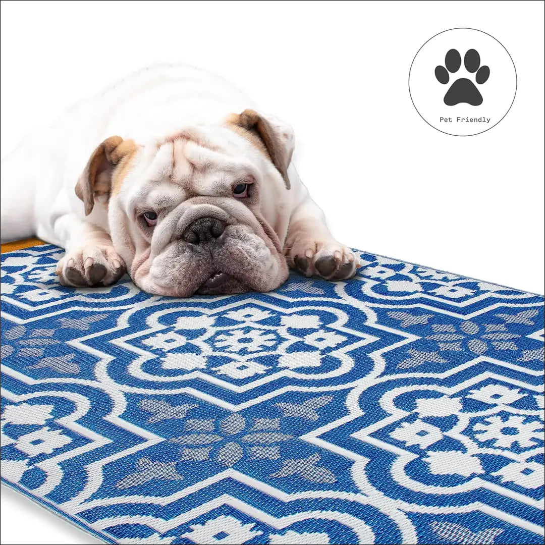 Plastikinis lauko kilimas RU1038 - €75 Save 50% 50-100, __label:Pristatymas 1-2 d.d., color-balta, color-melyna,