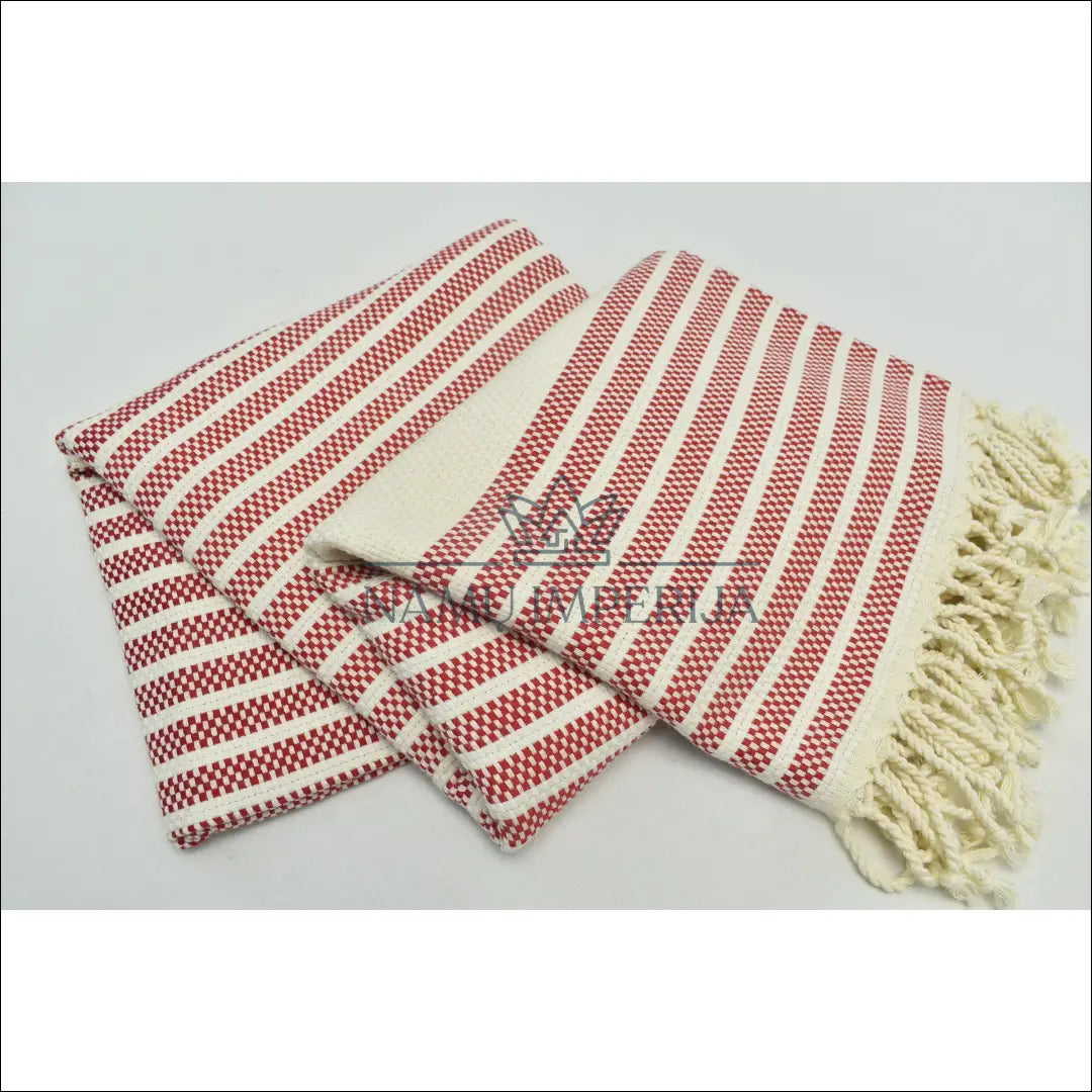 Pledas (100x180cm) DI9641 - €14 Save 50% __label:Pristatymas 1-2 d.d., color-kremas, color-raudona, material-medvilne,