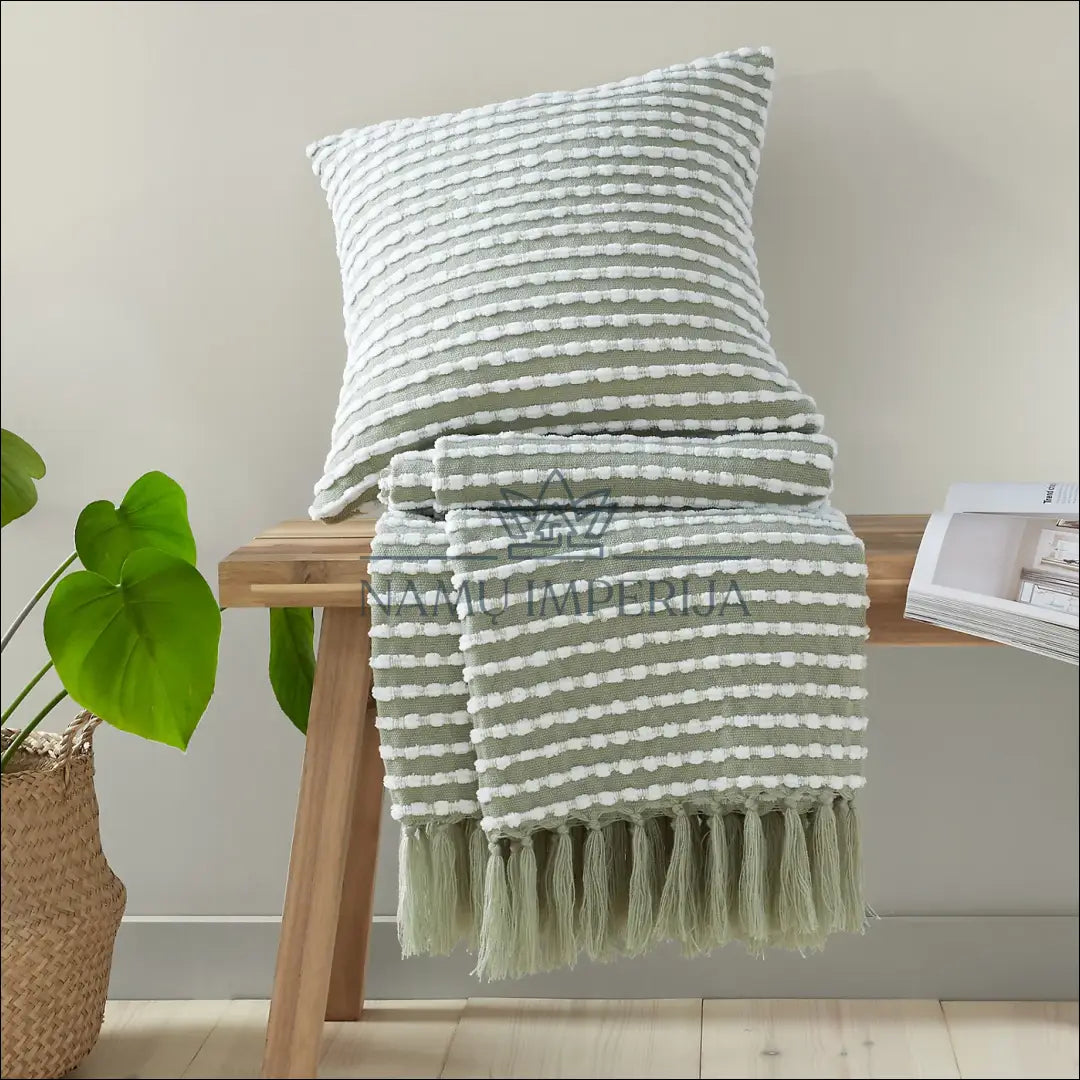 Pledas (125x150cm) DI9152 - €14 Save 50% __label:Pristatymas 1-2 d.d., color-balta, color-zalia, material-akrilas,