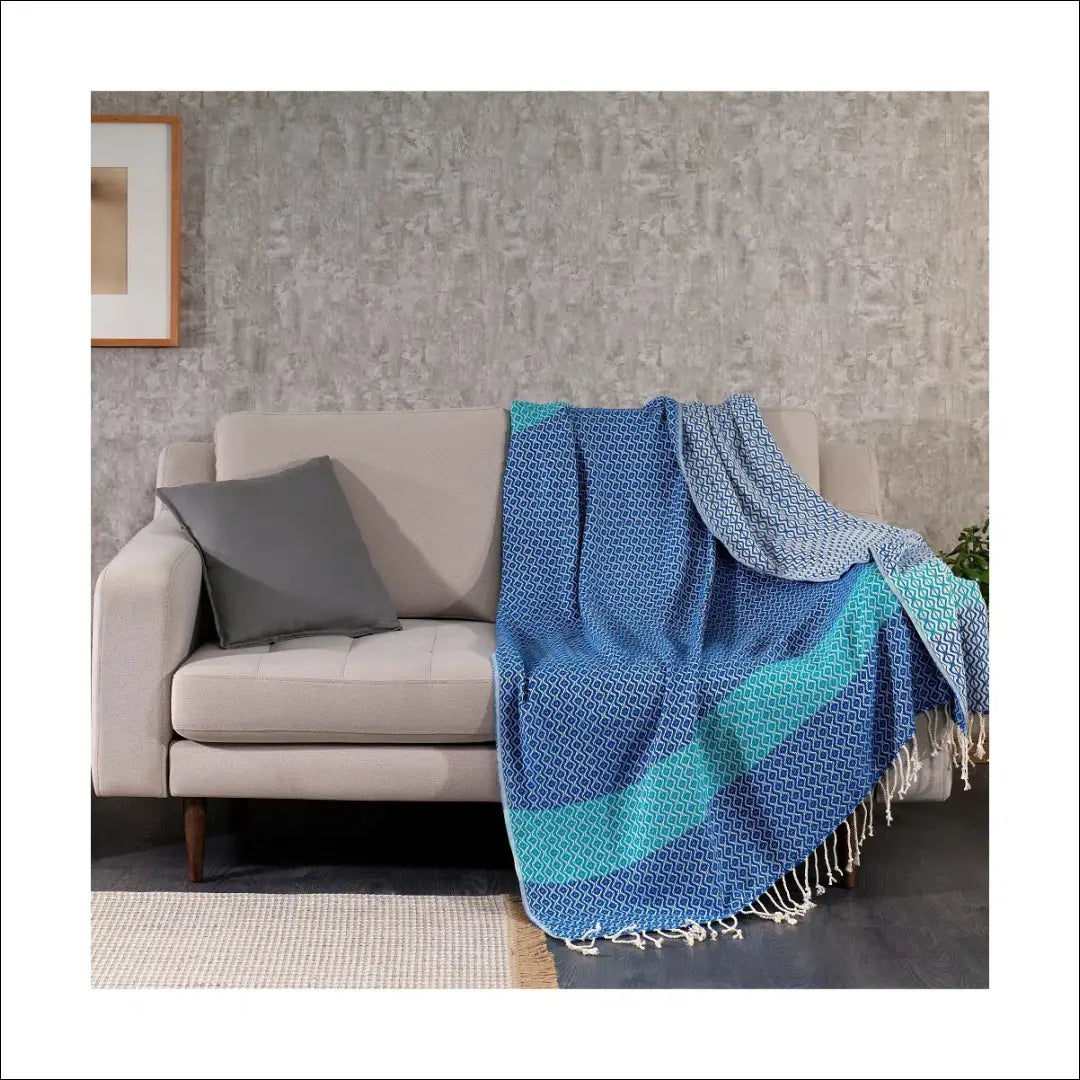 Pledas DI11774 - €28 Save 70% 25-50, __label:Pristatymas 1-2 d.d., color-melyna, color-turkis, material-medvilne €25