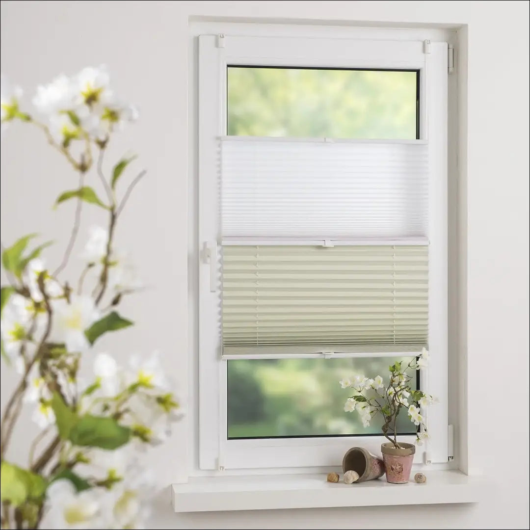 Plisuota žaliuzė DI11990 - €19 Save 50% __label:Pristatymas 1-2 d.d., color-balta, color-smelio, material-poliesteris,