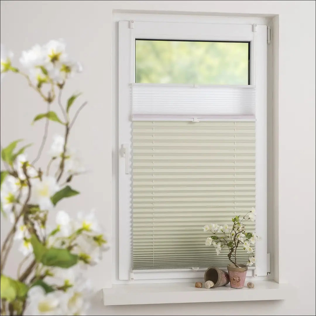 Plisuota žaliuzė DI11990 - €19 Save 50% __label:Pristatymas 1-2 d.d., color-balta, color-smelio, material-poliesteris,