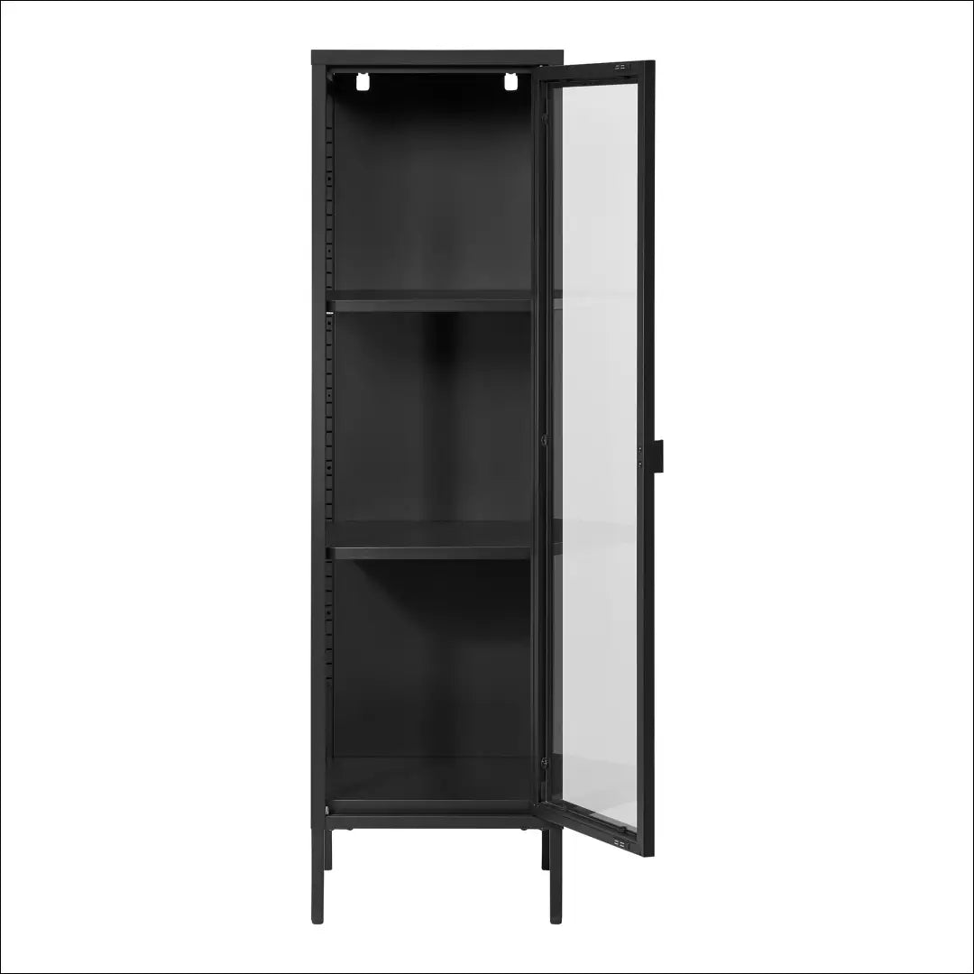 Plona vitrina 1 stiklinės durys plienas juoda 40x35x140 cm RD511 - €276 Save 15% __label:Pristatymas 5-14 d.d., Display