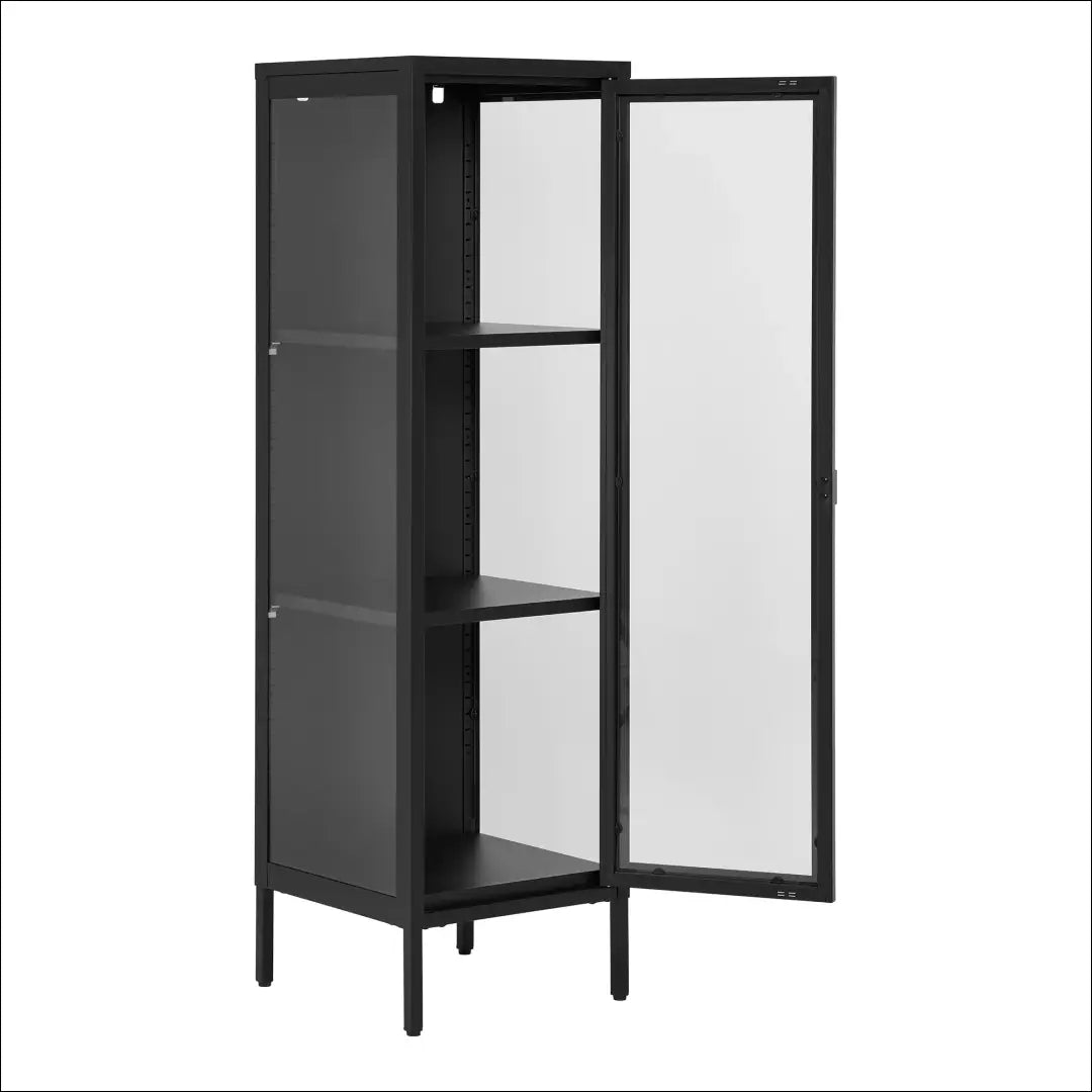 Plona vitrina 1 stiklinės durys plienas juoda 40x35x140 cm RD511 - €276 Save 15% __label:Pristatymas 5-14 d.d., Display