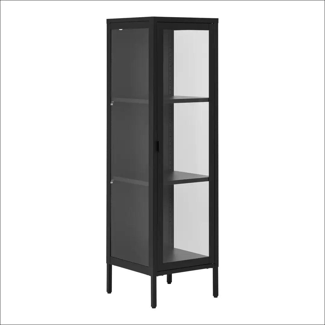 Plona vitrina 1 stiklinės durys plienas juoda 40x35x140 cm RD511 - €276 Save 15% __label:Pristatymas 5-14 d.d., Display