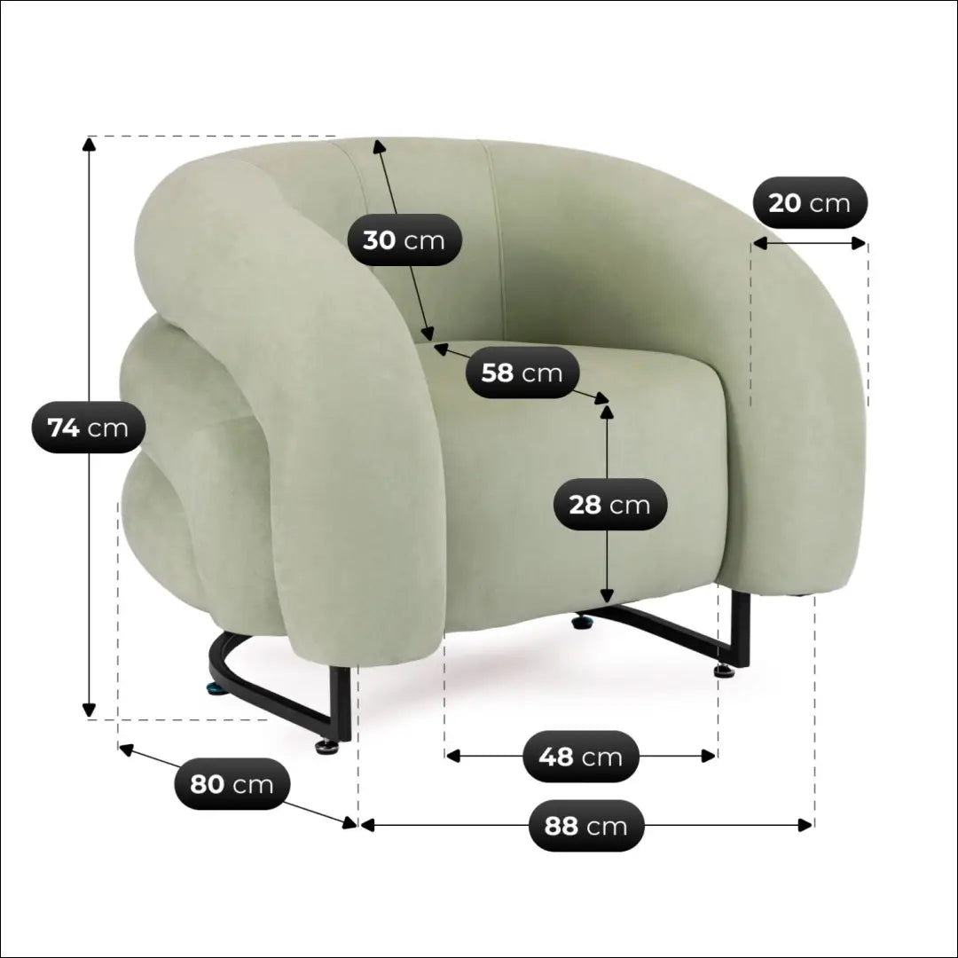 Poilsio fotelis mėtų spalvos aksomas TE2472 - €290 Save 15% __label:Pristatymas 5-14 d.d., Newelite Naujausi produktai