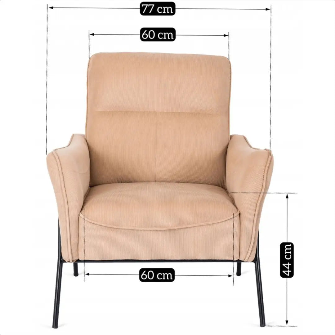 Poilsio fotelis su audiniu smėlio spalvos TE140 - €259 Save 15% __label:Pristatymas 5-14 d.d., elite, Fotele