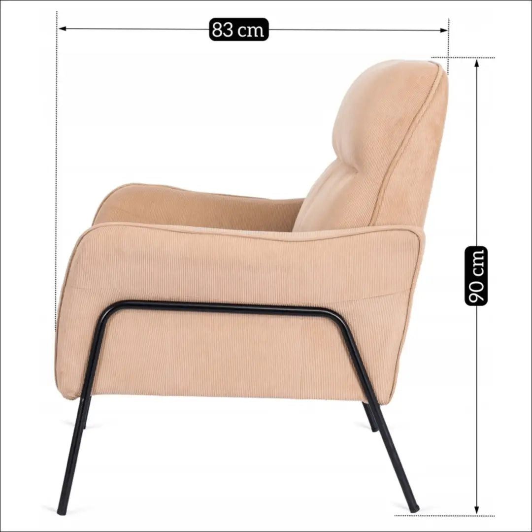 Poilsio fotelis su audiniu smėlio spalvos TE140 - €259 Save 15% __label:Pristatymas 5-14 d.d., elite, Fotele