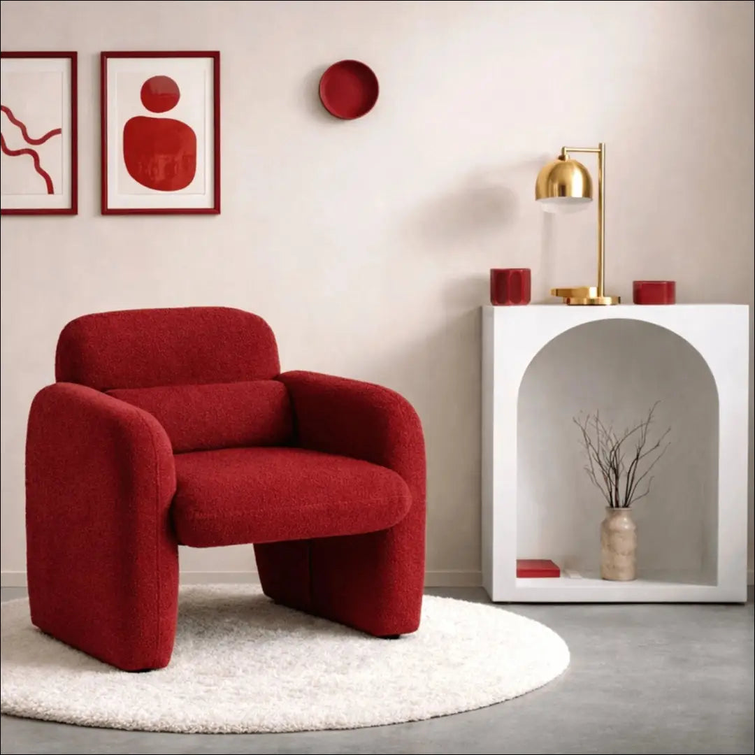 Poilsio fotelis su buklė audinio audiniu bordo spalvos TE1152 - €160 Save 15% 100-200, __label:Pristatymas 5-14 d.d.,