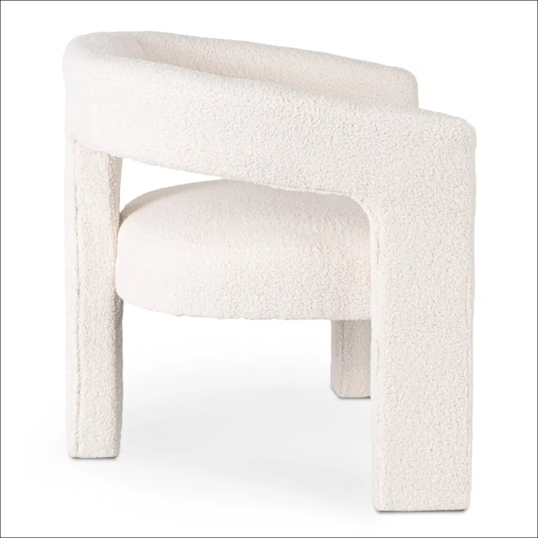 Poilsio fotelis su buklė audinio audiniu kreminės spalvos / pilkos TE1035 - €137 Save 15% 100-200, __label:Pristatymas
