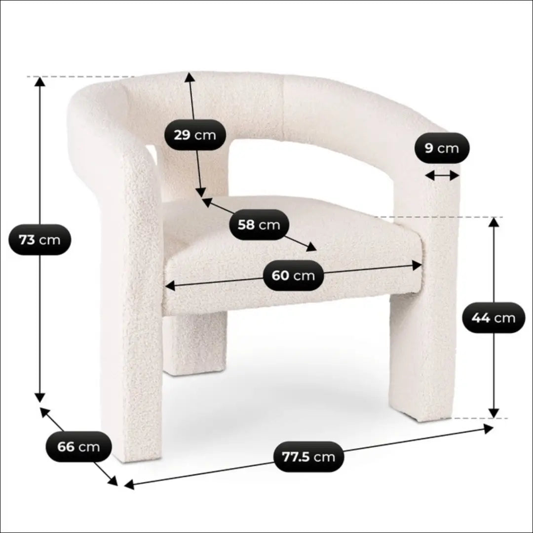 Poilsio fotelis su buklė audinio audiniu kreminės spalvos / pilkos TE1035 - €137 Save 15% 100-200, __label:Pristatymas